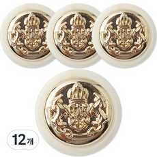 동대문단추왕 힐튼 단추 21mm, 화이트G, 12개