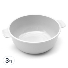 리빙메이트 유아용 피씨 파스텔 국그릇, 화이트, 3개