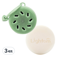 라이톰 강아지 포우밍 발바닥 비누 + 전용 브러쉬 세트, 3세트