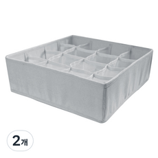 마켓감성 린넨 멀티 속옷 보관함 16칸, 2개, 그레이