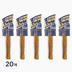 네츄럴이엑스 강아지 츄 간식 꽈배기 L, 황태, 20개, 30g