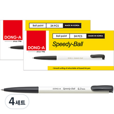 DONG-A Speedy Ball 原子筆 0.7mm 24入, 黑色, 4套