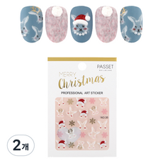 파셋 크리스마스 네일아트용 스티커, No 35 고양이, 2개