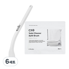 어웨이크어슬립 변기클리너 레몬향 핸들 + 리필 12p + 전용 핸드걸이, 6세트