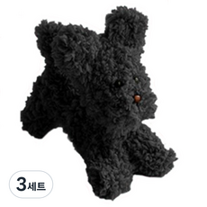yarna DIY 패키지 모루 강아지 놀아줘멍 인형 만들기 1마리 + QR 동영상 세트, 20 블랙, 3세트
