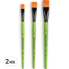 HWAHONG 華虹 青少年畫筆綠色3件組, 4號, 5號, 6號, 2套
