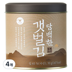 만전김 담백한 갯벌김 캔, 4개, 30g
