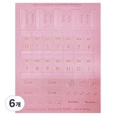 플레픽 필소굿 레더 인덱스 스티커 핑크, 6개, 1개입