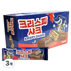 크리스피 샤크 초코바 18p, 342g, 3개