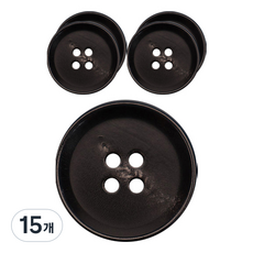 동대문단추왕 리얼소뿔 단추 JWS 02 20mm, 블랙, 15개