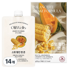 올리웰로 밸런스 핏 쉐이크 포뮬라 스윗 펌킨 앤 콘, 14개, 50g