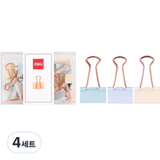델리 파스텔골드 더블 집게클립 D0709 12p, 4세트