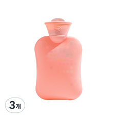 퀵살림 핸드워머 빗살무늬 파스텔 보온 물주머니 03 분홍 500ml, 3개