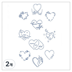 gelluna 半永久 字母 椰子樹 愛心 花朵 貓咪 紋身 漢娜 刺青貼紙, 2個, T-277