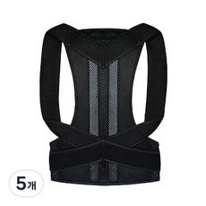 TCR 허리 등 어깨 바른 자세 밴드 블랙, 5개