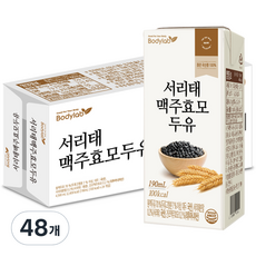 바디랩 서리태 맥주효모 두유, 190ml, 48개