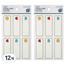 STUDIO EIGHT 防水彩色標籤貼紙, 12個, 6入