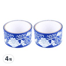 復古室內裝潢DIY裝飾捲筒膠帶 15m, B 藍色(牡丹), 4個