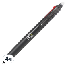 프릭션 슬림 3색 볼펜 0.5mm, 블랙, 4개