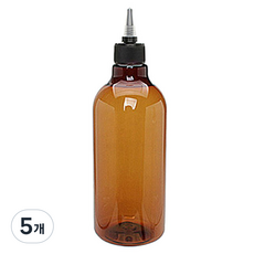瓶批發.com DN500 尖頭蓋黑色, 5個, 棕色透明 + 黑色