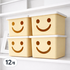 보노하우스 모던 미니 해피박스 정리함, 버터, 12개