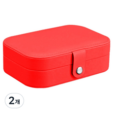 Second Best 簡約奢華珠寶盒 首飾收納盒 16 x 11 x 5 cm, 紅色, 2個