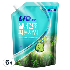 리큐 실내건조 피톤샤워 드럼용 액상세제 리필, 2.1L, 6개
