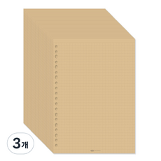 PLEPIC LITE COZY 牛皮紙方格筆記本, 3個, 40張