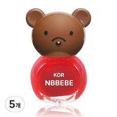 엔비베베 아동용 매니큐어, 비비드레드, 5개