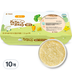 팜투베이비 레디 실온이유식 중기, 두부청경채죽, 110g, 10개