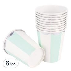 스트라이프 파티컵 민트 240ml, 30개입, 6박스