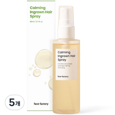 페이스팩토리 카밍 인그로운 헤어 스프레이 우디향, 5개, 80ml