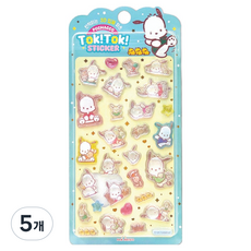 산리오 캐릭터즈 반짝이는 3D입체파츠 톡톡 스티커, 랜덤 발송, 5개