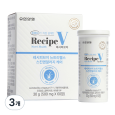 유한양행레시피브이 강아지 뉴트리헬스 영양제, 60정, 피부/피모+알러지, 3개