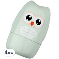 더리빙 유아용 손톱깎이 부엉이 세트, 그린, 4세트