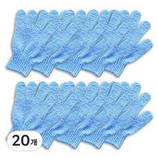 All Weally 沐浴去角質巾 手指沐浴手套 TSP1739, 藍色, 1入, 20個