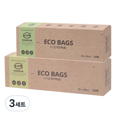 슈가랩 에코백 대 100p + 중 100p 세트, 혼합, 3세트