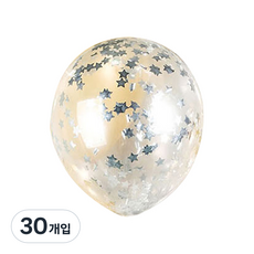 PARTY PANG 五彩紙屑氣球 30cm, 銀色星星, 30入