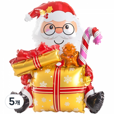 조이파티 세우는 은박풍선 선물산타 48cm, 혼합색상, 5개