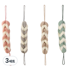 제이밀 트위스트 샤워타올 4종 세트, 그린, 그레이, 브라운, 핑크, 3세트