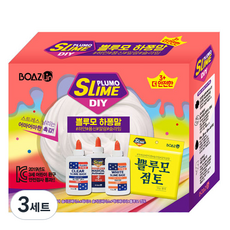 보아스린 쁠루모 하퐁말 슬라임 키트, 3세트, 혼합 색상