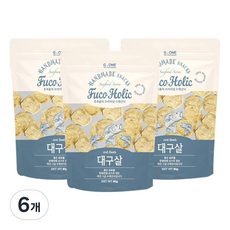 후코홀릭 강아지 해산물 간식, 대구살, 80g, 6개