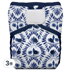 THIRSTIES 成長型 口袋式布尿布 有機棉 魔鬼氈, Night Owl, 3件