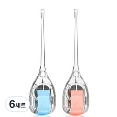 Go Butterfly LED 透明嬰兒耳簽 藍色 + 粉色, 6組