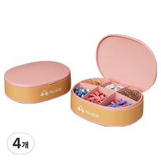 Second Best Today Care 黃粉紅橢圓6格藥盒, 4個