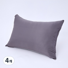 Hugard 易清洗高重量防過敏滾邊枕芯, 灰色, 4個