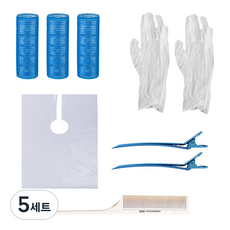 HG-50 셀프파마 시스루뱅 처피뱅 구르프 중 앞머리 파마 세트, 혼합색상, 5세트