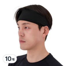 해피제이 남여 스포츠 쿨 헤어밴드, 블랙, 10개