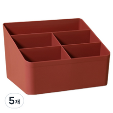 코레시스 다용도 깔끔 연필꽂이 책상 오거나이저, 5칸 버건디, 5개