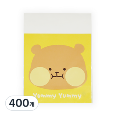도나앤데코 오물오물 냠냠 opp 접착 봉투, 곰돌이(노랑), 400개